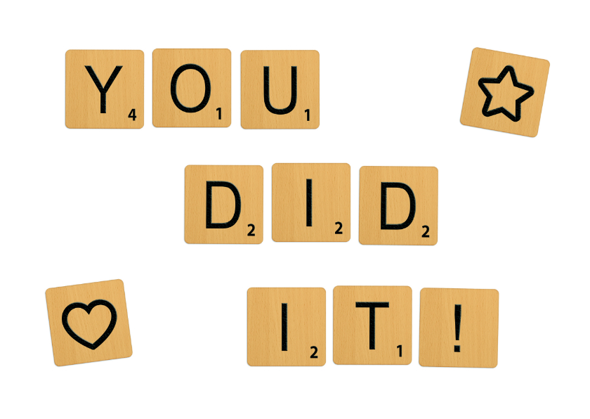 Glückwunschkarten - Glückwunschkarte 'You did it' Scrabble