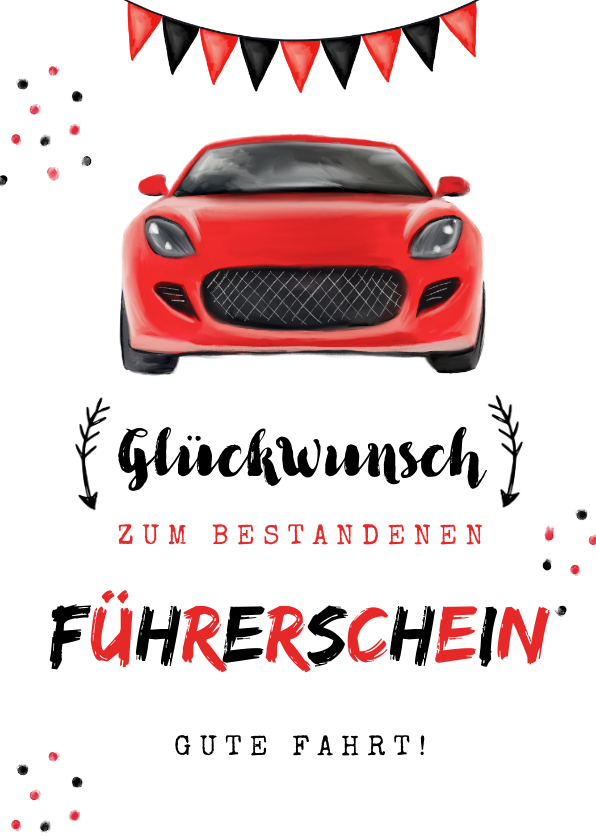 Glückwunschkarte Führerschein Ampel. Hier klicken