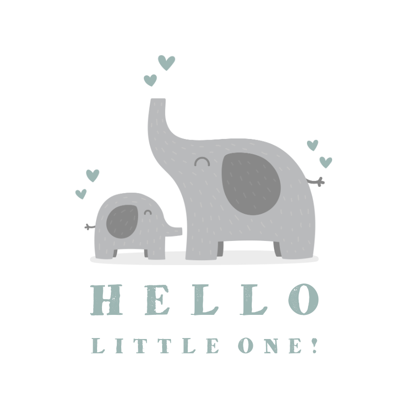 Glückwunschkarten - Glückwunschkarte zur Geburt Elefantenjunge