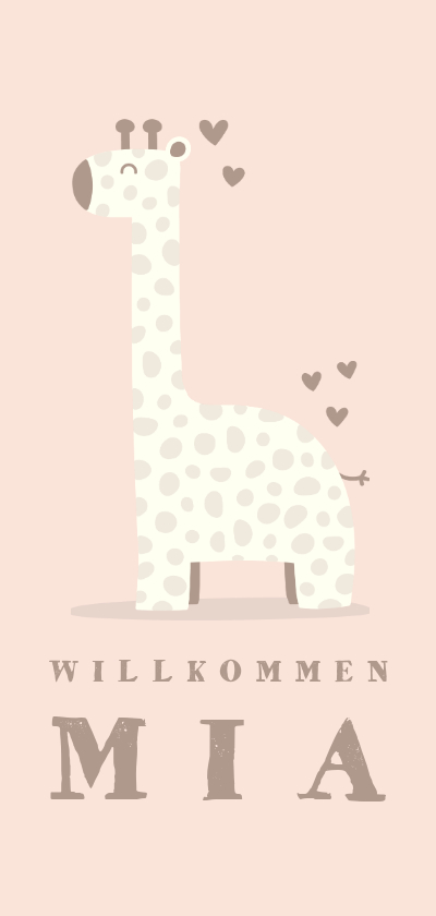 Glückwunschkarten - Glückwunschkarte zur Geburt Giraffe rosa Willkommen