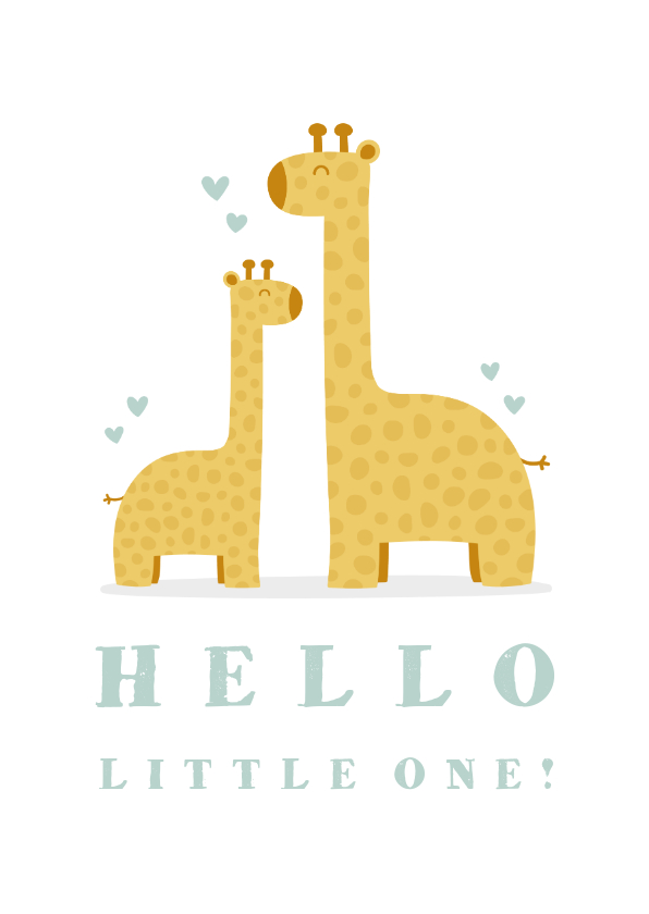 Glückwunschkarten - Glückwunschkarte zur Geburt mit Giraffenjunge