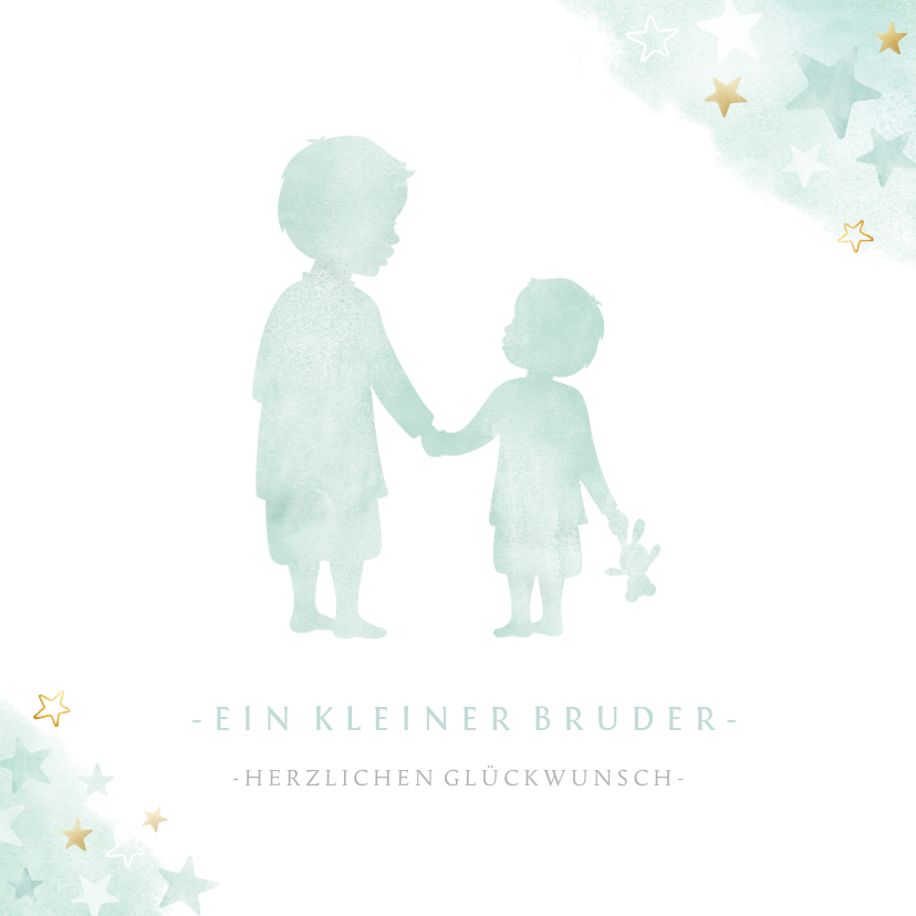 Glückwunschkarte zur Geburt Sohn / kleiner Bruder - Glückwunschkarten Glückwunschkarten - Glückwunschkarte zur Geburt Sohn / kleiner Bruder