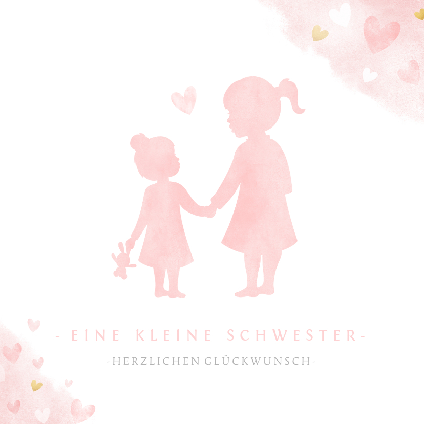 Glückwunschkarten - Glückwunschkarte zur Geburt Tochter / kleine Schwester