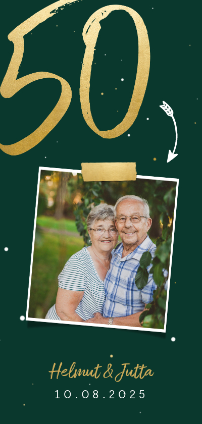 Glückwunschkarten - Glückwunschkarte zur goldenen Hochzeit mit Foto