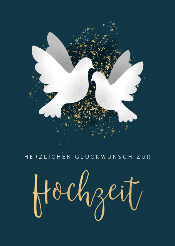 Glückwunschkarten - Glückwunschkarte zur Hochzeit Weiße Tauben