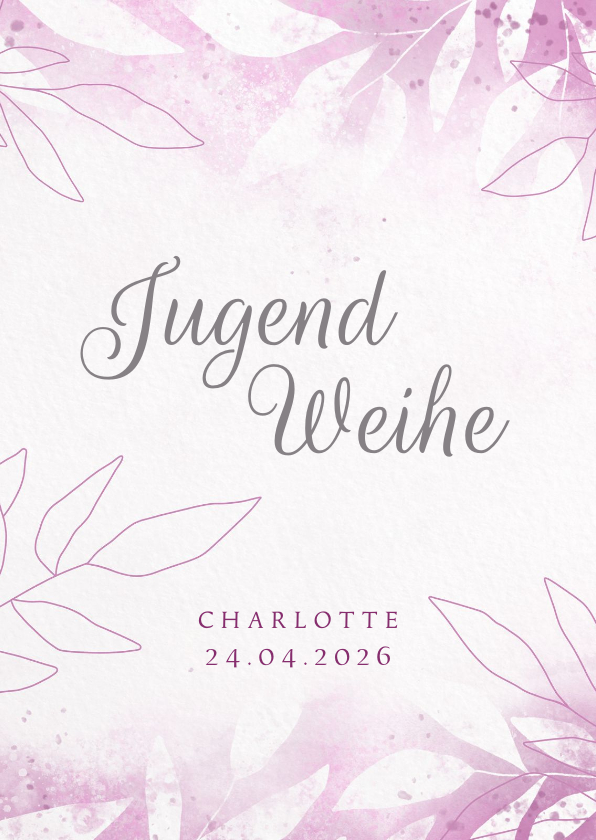 Glückwunschkarten - Glückwunschkarte zur Jugendweihe Floral