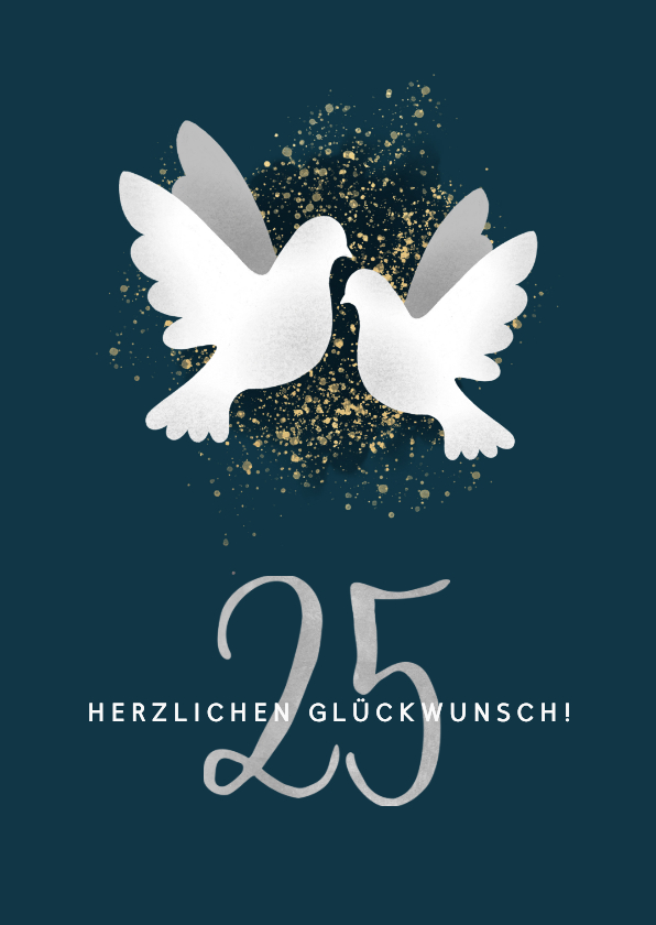 Glückwunschkarten - Glückwunschkarte zur Silberhochzeit Weiße Tauben