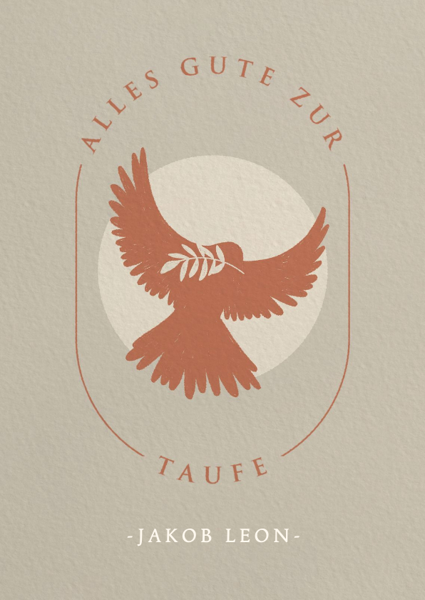 Glückwunschkarten - Glückwunschkarte zur Taufe mit Friedenstaube