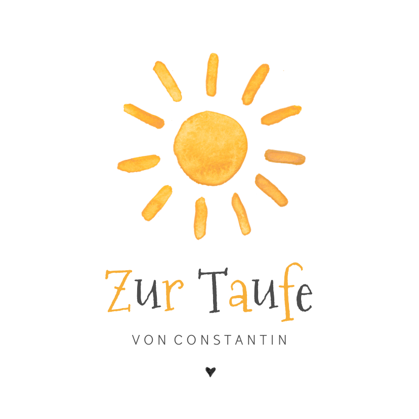 Glückwunschkarten - Glückwunschkarte zur Taufe mit Sonne