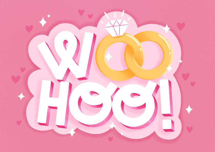 Glückwunschkarten - Grußkarte Glückwunsch Hochzeit 'Woohoo'
