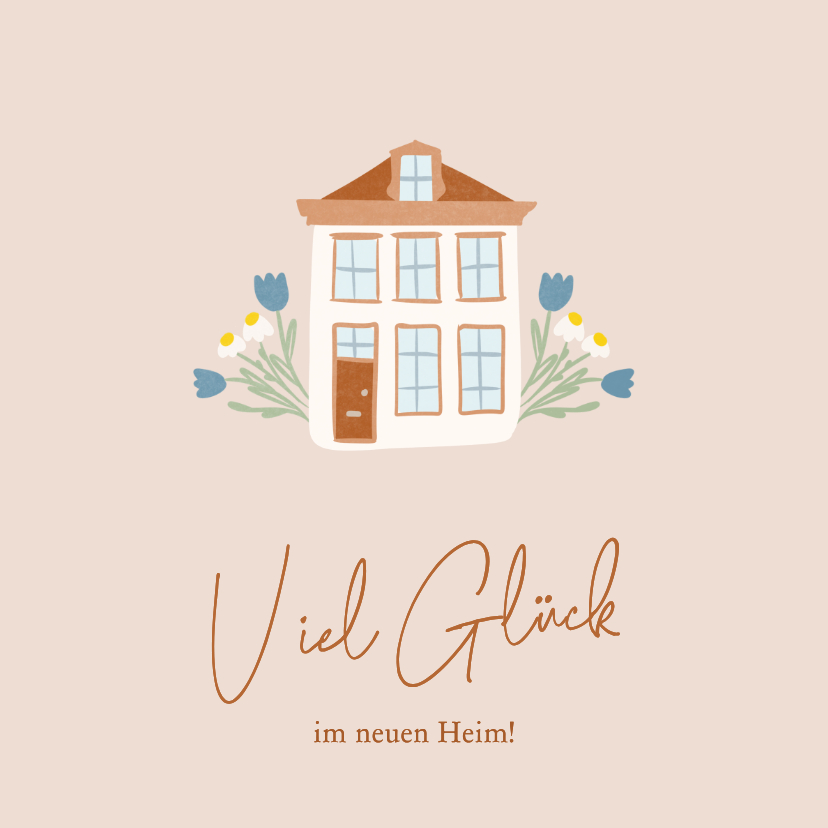 Glückwunschkarten - Grußkarte Haus 'Viel Glück zum Einzug' 