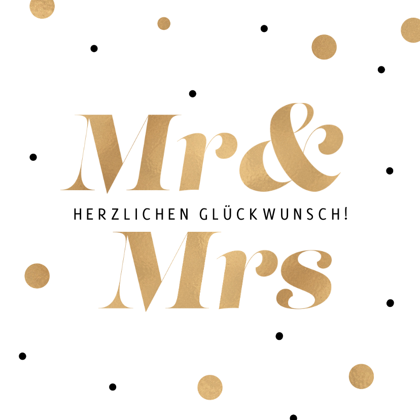 Glückwunschkarten - Hochzeit Glückwunschkarte Konfetti Mr. & Mrs. 