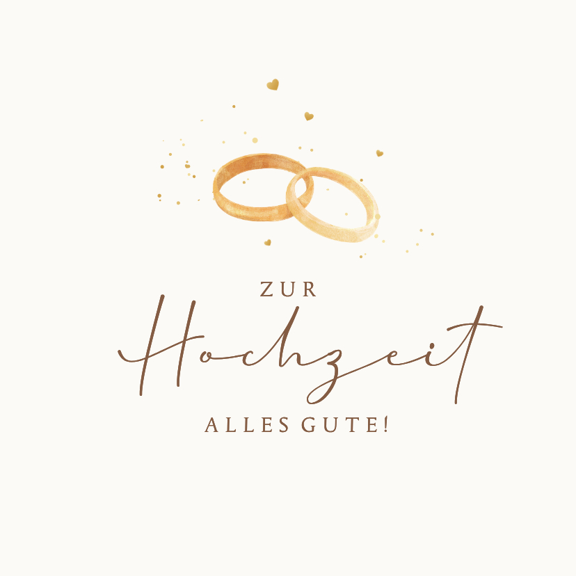 Glückwunschkarten - Hochzeit Glückwunschkarte mit Eheringen 