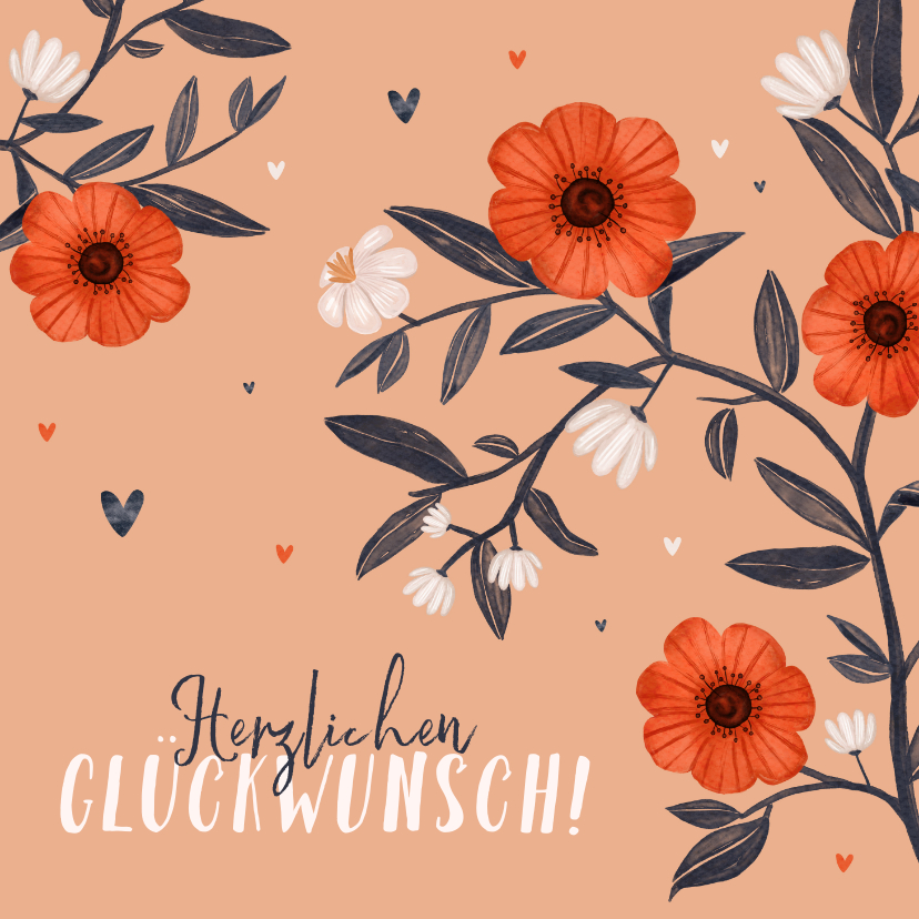 Glückwunschkarten - Hochzeitsjubiläum Glückwunsch Karte Blumen