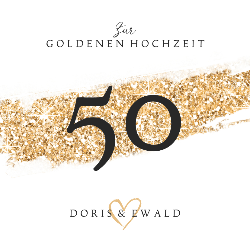 Glückwunschkarten - Hochzeitstag Glückwunschkarte 50 goldene Hochzeit