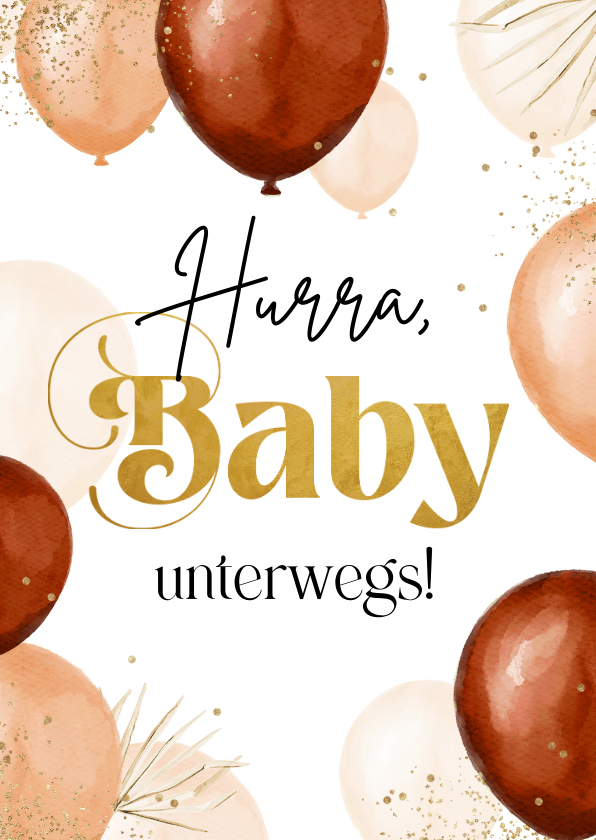 Glückwunschkarten - Karte Glückwunsch 'Baby unterwegs' Luftballons