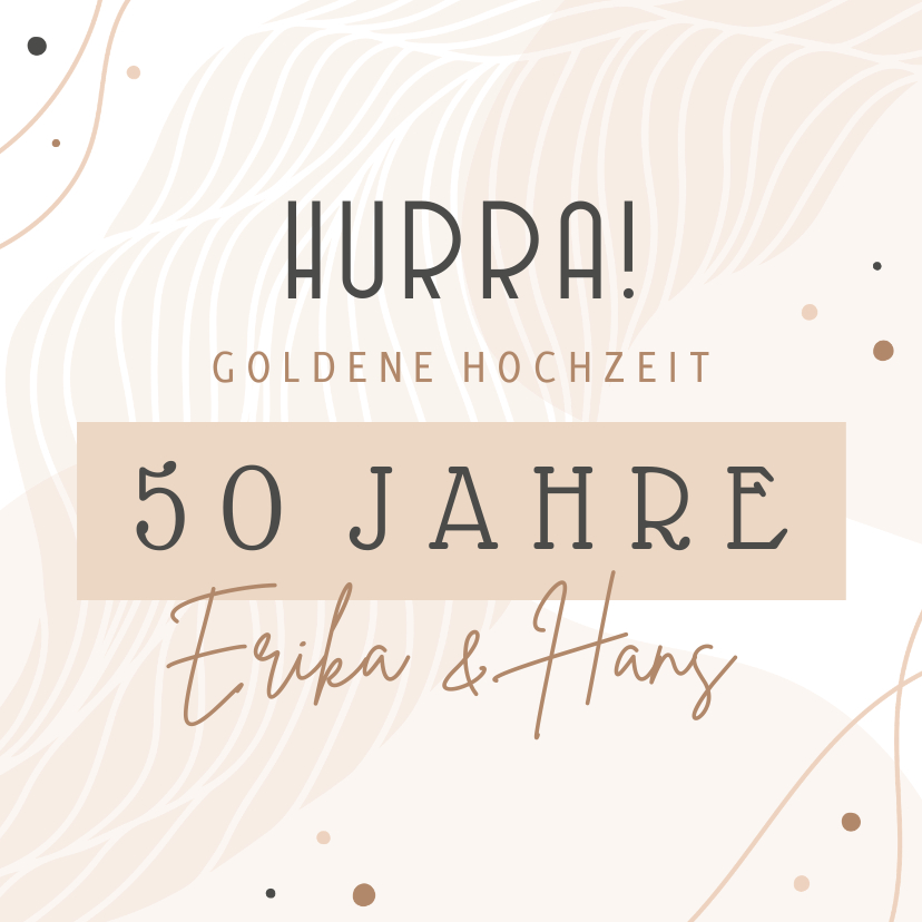 Glückwunschkarten - Karte Glückwunsch Goldene Hochzeit grafisch