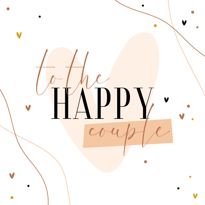 Glückwunschkarten - Karte Glückwunsch Hochzeit 'Happy Couple'