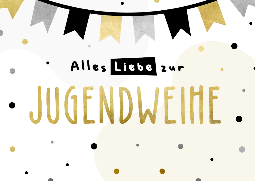 Karte Glückwunsch Jugendweihe Wimpelkette - Glückwunschkarten Glückwunschkarten - Karte Glückwunsch Jugendweihe Wimpelkette