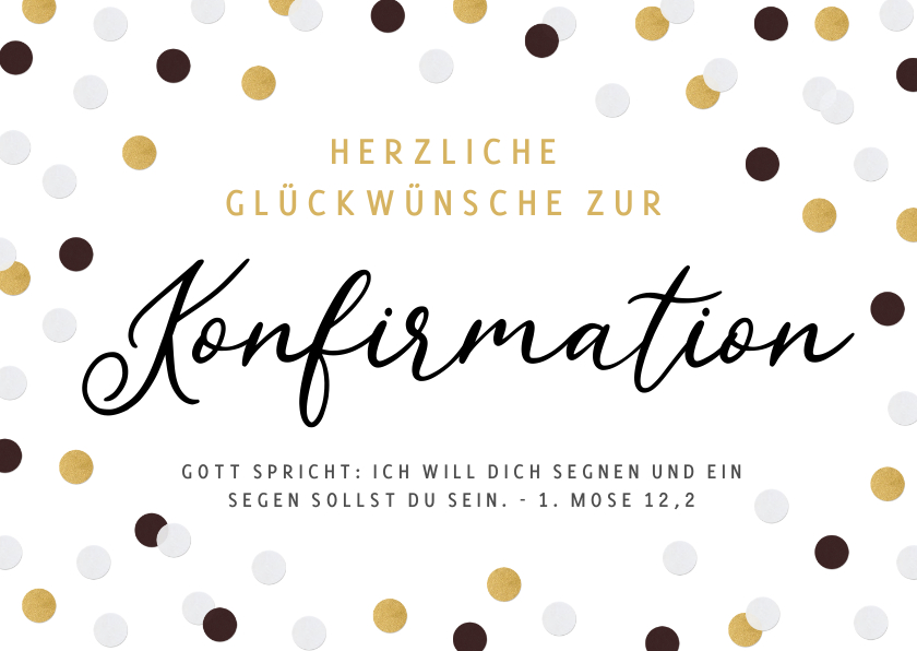 Glückwunschkarten - Karte Glückwunsch Konfirmation Konfetti