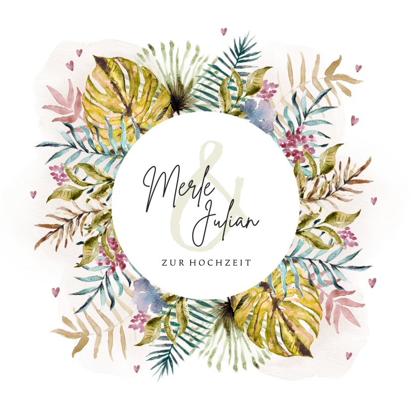 Karte Glückwunsch zur Hochzeit Blumenornament - Glückwunschkarten Glückwunschkarten - Karte Glückwunsch zur Hochzeit Blumenornament