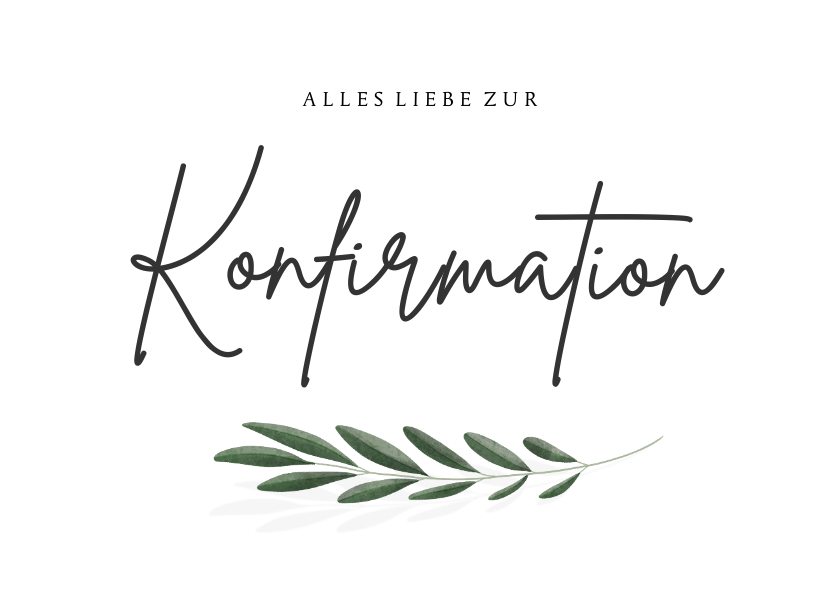 Glückwunschkarten - Konfirmation Glückwunschkarte Olivenzweig