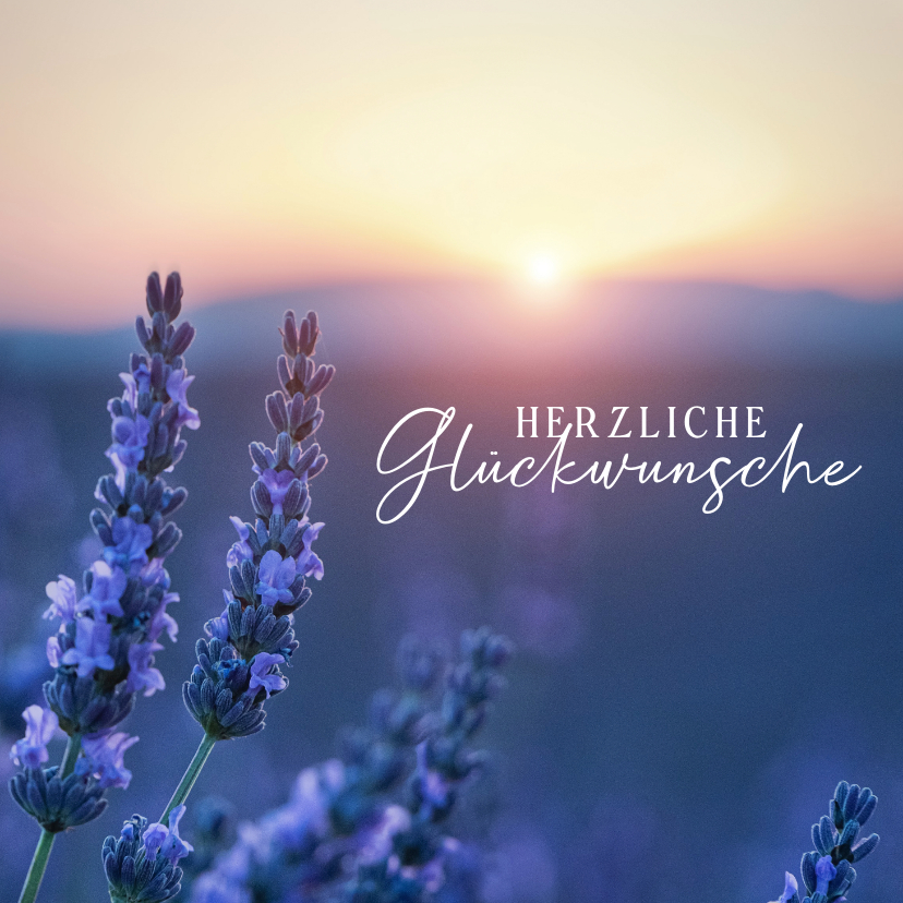 Glückwunschkarten - Natürliche Glückwunschkarte mit Lavendel