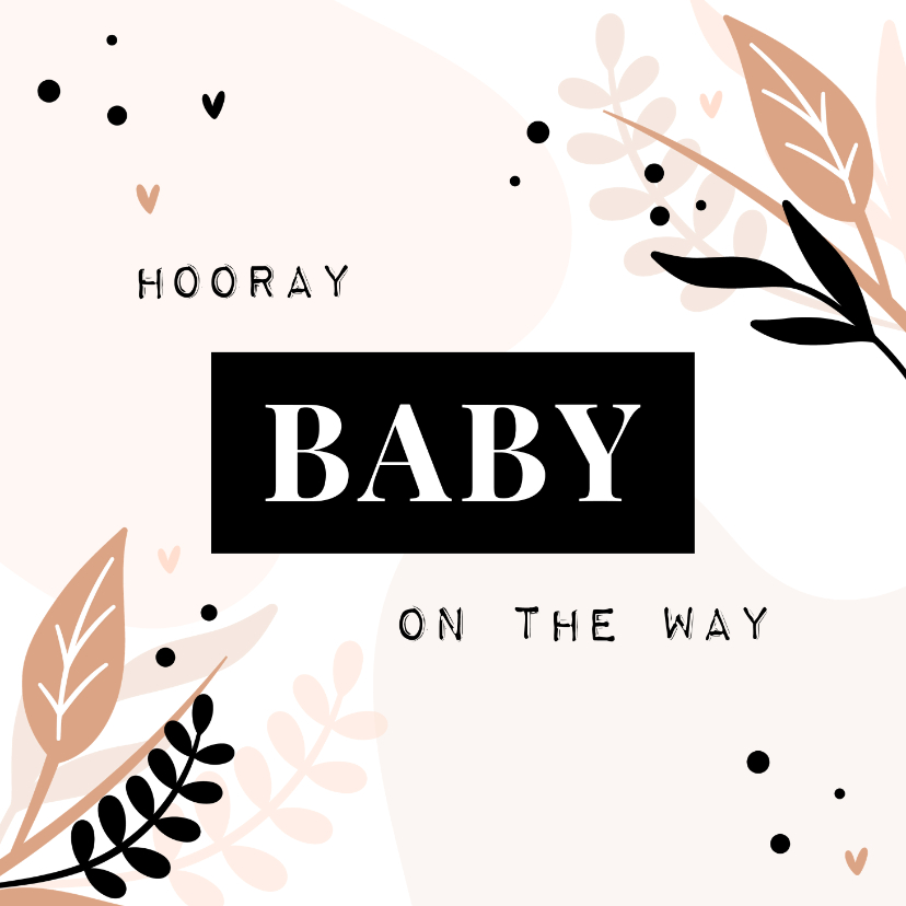 Glückwunschkarten - Schwangerschafts-Glückwunschkarte 'Hooray, baby on the way'
