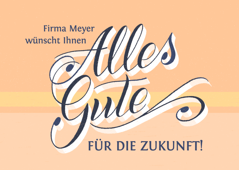 Grußkarten - Abschiedskarte mit Hand-Lettering "Alles Gute"