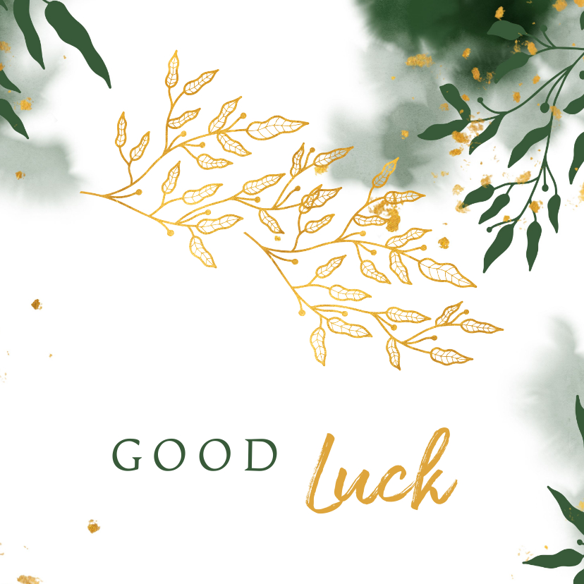 Grußkarten - Grußkarte 'Good luck' Aquarell botanisch