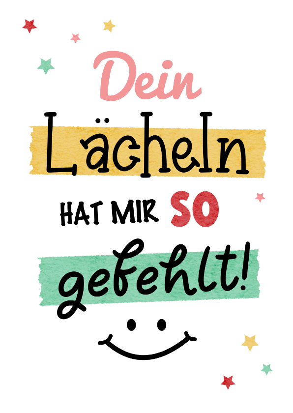 Grußkarten - Grußkarte 'Lächeln' mit Smiley