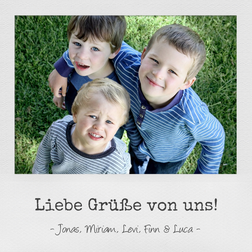 Grußkarten - Grußkarte Liebe Grüße Polaroidfoto