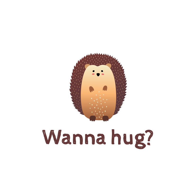 Grußkarten - Grußkarte mit Igel 'Wanna hug'