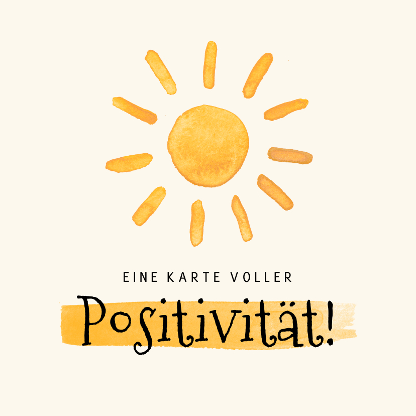 Grußkarten - Grußkarte 'Positivität' mit Sonne