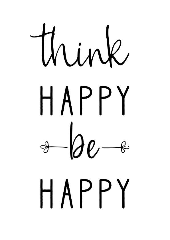 Grußkarten - Grußkarte Spruch 'Think happy be happy'