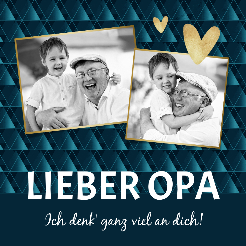 Grußkarten - Opa-Grußkarte mit Herzen eigenen Fotos