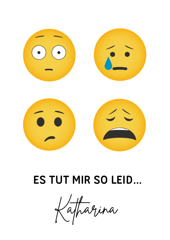 Grußkarten - Sorrykarte mit Emoticons