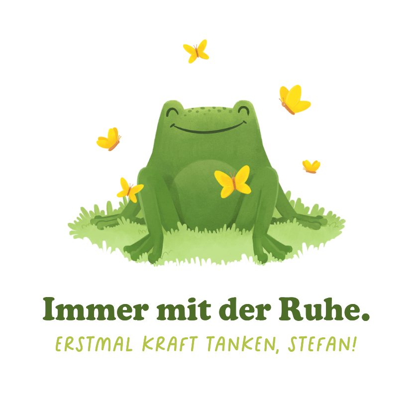 Grußkarte Genesung & Zuversicht Frosch - Gute Besserung Gute Besserung - Grußkarte Genesung & Zuversicht Frosch