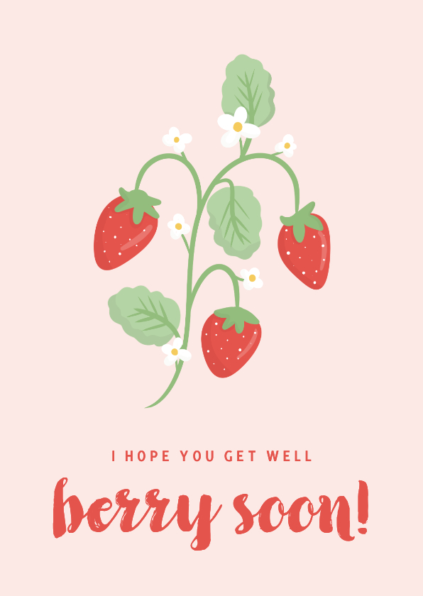 Gute-Besserung-Karte Erdbeeren 'Get well berry soon' - Gute Besserung Gute Besserung - Gute-Besserung-Karte Erdbeeren 'Get well berry soon'