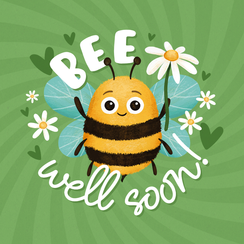 Gute-Besserungs-Karte 'Bee well soon' Biene - Gute Besserung Gute Besserung - Gute-Besserungs-Karte 'Bee well soon' Biene