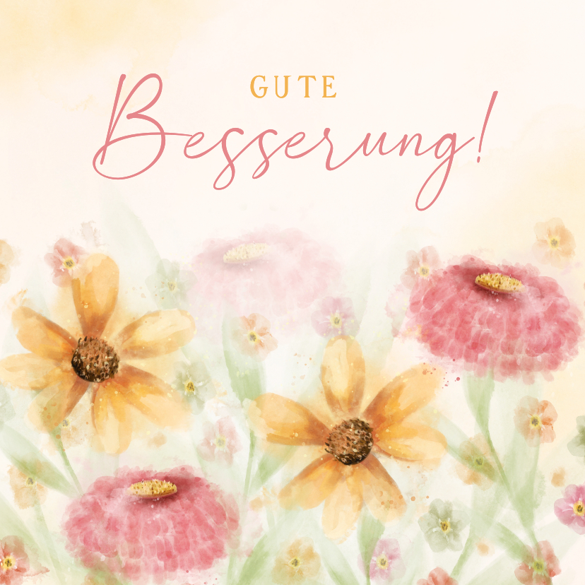 Gute Besserung - Gute Besserungskarte Blumenwiese