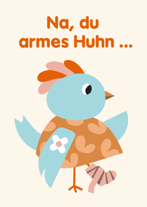 Gute Besserung - Gute Besserungskarte Huhn