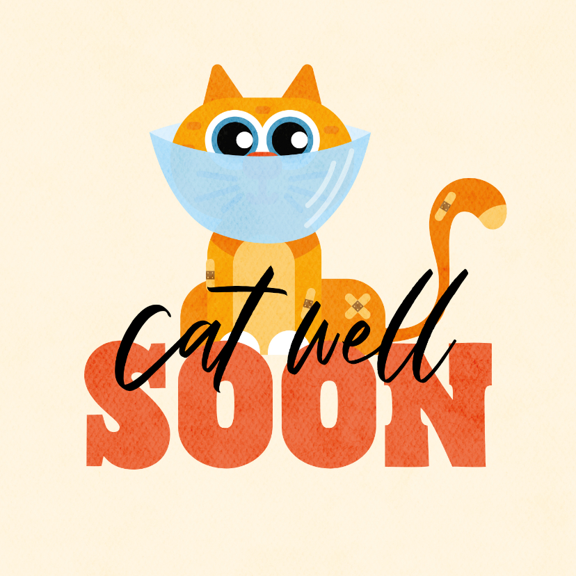 Gute Besserung - Gute-Besserungskarte Katze 'Cat well soon'