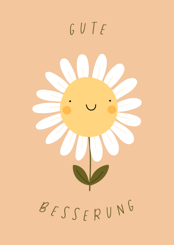 Karte Gute Besserung Lachende Blume - Gute Besserung Gute Besserung - Karte Gute Besserung Lachende Blume