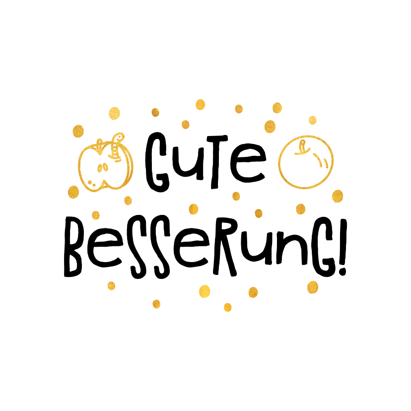 Gute Besserung - Karte Gute Besserung mit Apfel