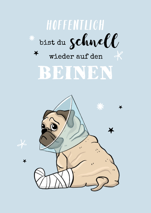 Gute Besserung - Karte Gute Besserung mit Hund