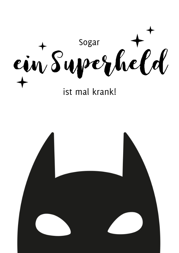 Gute Besserung - Karte zur guten Besserung für Superheld