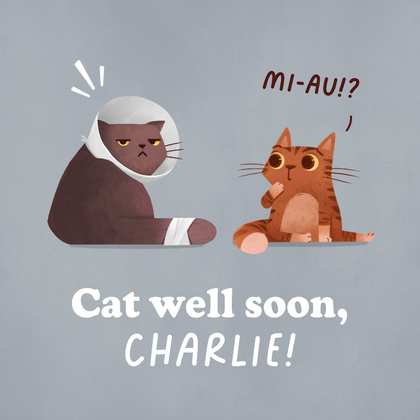 Katzen-Karte Gute Besserung 'Cat well soon' - Gute Besserung Gute Besserung - Katzen-Karte Gute Besserung 'Cat well soon'