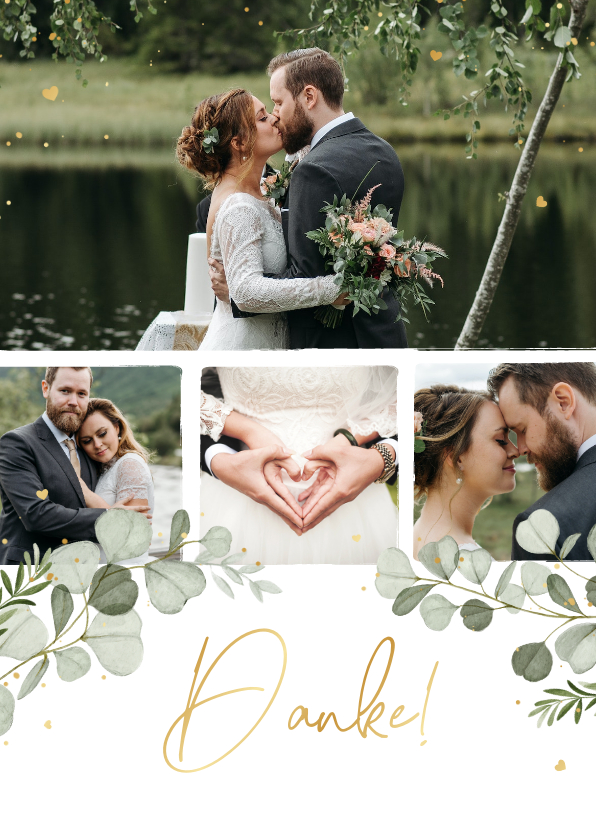 Dankeskarte Hochzeit Aquarellzweige Fotoserie - Hochzeitskarten Hochzeitskarten - Dankeskarte Hochzeit Aquarellzweige Fotoserie