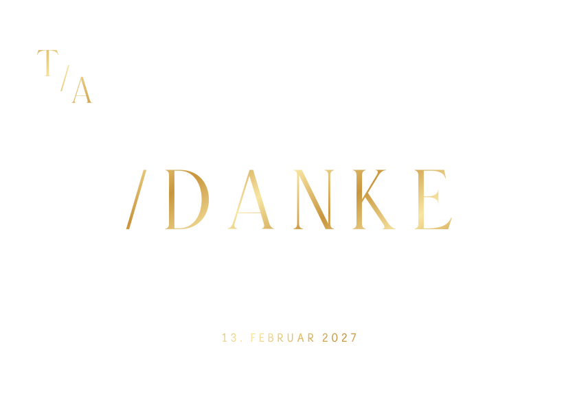 Dankeskarte Hochzeit Goldschrift minimalistisch - Hochzeitskarten Hochzeitskarten - Dankeskarte Hochzeit Goldschrift minimalistisch